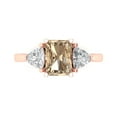 thumbnail image 1 of Three-Stone Engagement Ring for Women - 2.82ct Yellow Moissanite in 14K Rose Gold Promise Ring, 1 of 6