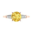thumbnail image 1 of Three-Stone Engagement Ring for Women - 2ct Natural Citrine in 14K Rose Gold Promise Ring, 1 of 6