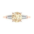 thumbnail image 1 of Three-Stone Engagement Ring for Women - 2ct Natural Morganite in 18K Rose Gold Promise Ring, 1 of 6