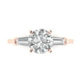 thumbnail image 1 of Three-Stone Engagement Ring for Women - 2ct Simulated Diamond in 18K Rose Gold Promise Ring, 1 of 6