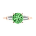 thumbnail image 1 of Three-Stone Engagement Ring for Women - 2ct Simulated Green Diamond in 18K Rose Gold Promise Ring, 1 of 6