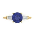 thumbnail image 1 of Three-Stone Engagement Ring for Women - 2ct Simulated Tanzanite in 14K Yellow Gold Promise Ring, 1 of 6