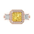 thumbnail image 1 of Three-Stone Engagement Ring for Women - 3.005ct Natural Citrine in 14K Rose Gold Promise Ring, 1 of 6