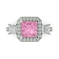 thumbnail image 1 of Three-Stone Engagement Ring for Women - 3.005ct Simulated Pink Diamond in 14K White Gold Promise Ring, 1 of 6