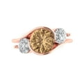 thumbnail image 1 of Three-Stone Engagement Ring for Women - 3.5ct Simulated Champagne Diamond in 18K Rose Gold Promise Ring, 1 of 6