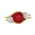 thumbnail image 1 of Three-Stone Engagement Ring for Women - 3.5ct Simulated Ruby in 18K Yellow Gold Promise Ring, 1 of 6