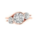 thumbnail image 1 of Three-Stone Engagement Ring for Women - 3.5ct White Sapphire in 14K Rose Gold Promise Ring, 1 of 6