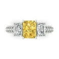 thumbnail image 1 of Three-Stone Engagement Ring for Women - 3.61ct Natural Citrine in 14K White Gold Promise Ring, 1 of 6