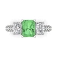 thumbnail image 1 of Three-Stone Engagement Ring for Women - 3.61ct Simulated Green Diamond in 18K White Gold Promise Ring, 1 of 6