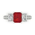 thumbnail image 1 of Three-Stone Engagement Ring for Women - 3.61ct Simulated Ruby in 14K White Gold Promise Ring, 1 of 6
