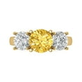 thumbnail image 1 of Three-Stone Engagement Ring for Women - 3ct Natural Citrine in 18K Yellow Gold Promise Ring, 1 of 6