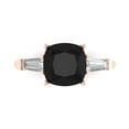 thumbnail image 1 of Three-Stone Engagement Ring for Women - 3ct Natural Onyx in 14K Rose Gold Promise Ring, 1 of 6