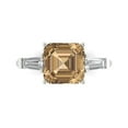 thumbnail image 1 of Three-Stone Engagement Ring for Women - 3ct Simulated Champagne Diamond in 14K White Gold Promise Ring, 1 of 8