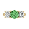 thumbnail image 1 of Three-Stone Engagement Ring for Women - 3ct Simulated Green Diamond in 18K Yellow Gold Promise Ring, 1 of 6