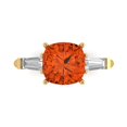 thumbnail image 1 of Three-Stone Engagement Ring for Women - 3ct Simulated Red Diamond in 14K Yellow Gold Promise Ring, 1 of 7