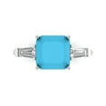 thumbnail image 1 of Three-Stone Engagement Ring for Women - 3ct Simulated Turquoise in 14K White Gold Promise Ring, 1 of 6