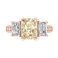 thumbnail image 1 of Three-Stone Engagement Ring for Women - 4.27ct Natural Morganite in 14K Rose Gold Promise Ring, 1 of 6