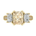 thumbnail image 1 of Three-Stone Engagement Ring for Women - 4.27ct Natural Morganite in 14K Yellow Gold Promise Ring, 1 of 8