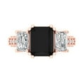thumbnail image 1 of Three-Stone Engagement Ring for Women - 4.27ct Natural Onyx in 14K Rose Gold Promise Ring, 1 of 6