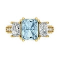 thumbnail image 1 of Three-Stone Engagement Ring for Women - 4.27ct Natural Sky Blue Topaz in 14K Yellow Gold Promise Ring, 1 of 8