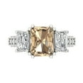 thumbnail image 1 of Three-Stone Engagement Ring for Women - 4.27ct Yellow Moissanite in 18K White Gold Promise Ring, 1 of 6