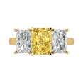 thumbnail image 1 of Three-Stone Engagement Ring for Women - 4ct Natural Citrine in 14K Yellow Gold Promise Ring, 1 of 6