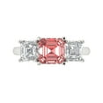 thumbnail image 1 of Three-Stone Engagement Ring for Women - 4ct Natural Garnet in 14K White Gold Promise Ring, 1 of 6