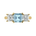 thumbnail image 1 of Three-Stone Engagement Ring for Women - 4ct Natural Swiss Blue Topaz in 14K Yellow Gold Promise Ring, 1 of 6