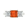 thumbnail image 1 of Three-Stone Engagement Ring for Women - 4ct Simulated Red Diamond in 14K White Gold Promise Ring, 1 of 6