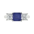thumbnail image 1 of Three-Stone Engagement Ring for Women - 4ct Simulated Tanzanite in 18K White Gold Promise Ring, 1 of 6