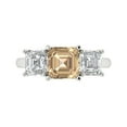 thumbnail image 1 of Three-Stone Engagement Ring for Women - 4ct Yellow Moissanite in 14K White Gold Promise Ring, 1 of 6