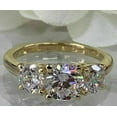 thumbnail image 1 of Three Stone Lab Created Diamond Engagement Ring for Women 14K Yellow Gold Plated, 1 of 1