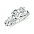 thumbnail image 1 of Three Stone Moissanite Engagement Rings for Women 925 Sterling Silver Twisted Solitaire Diamond Ring White Gold Infinity Wedding Anniversary Ring Size 10, 1 of 4