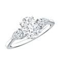 thumbnail image 1 of Rosec Jewels Three Stone Ring - Certified Moissanite Ring for Women (1.6 CT, D-VS1 Quality), 925 Sterling Silver, US 4.00, 1 of 9