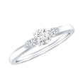 thumbnail image 1 of Rosec Jewels Certified Moissanite 3 Stone Promise Ring - D-VS1 Quality - Ready to Gift for Anniversary, 14K White Gold, US 6.50, 1 of 7
