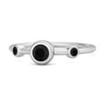 thumbnail image 1 of Three Stone Round Cut Black Spinel 925 Sterling Silver Bridal Women Mother's Day Gift Ring, 1 of 3