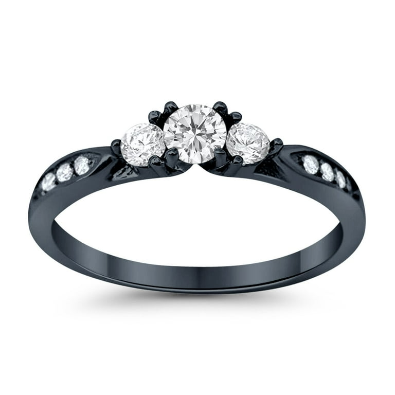 Sterling Silver Rings WWAKE U2018The Duo Ringu2019 Prong-Set