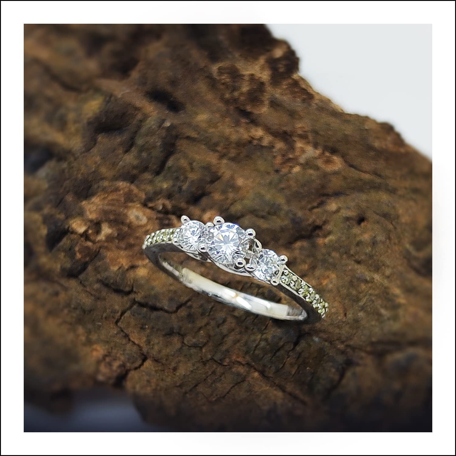 Classic Three Stone Diamond Engagement Ring Setting in Platinum (1.12ct.  tw.)
