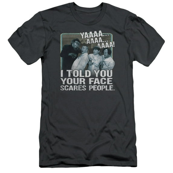 Three StoogeS/Scares People S/S Adult 30/1 T-Shirt Charcoal