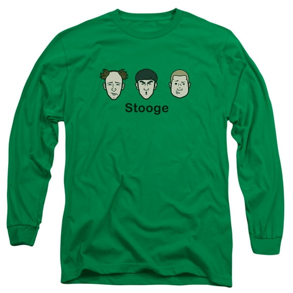 Three StoogeS/Stooge Long Sleeve Adult 18/1 T-Shirt Kelly Green