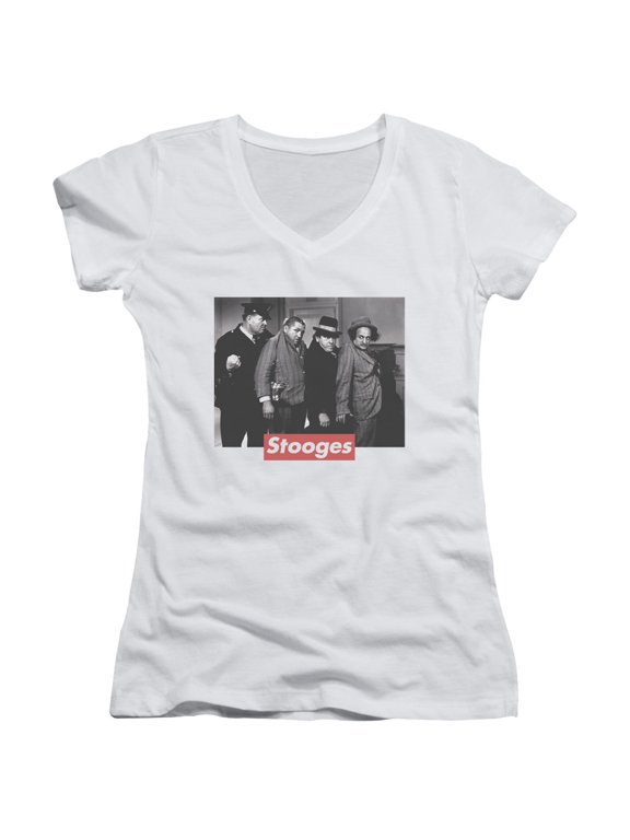 Three StoogeS/Supreme Rip Junior Women's T-Shirt V-Neck White