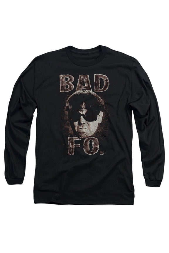 Three Stooges Bad Moe Fo Long Sleeve Adult 18/1 T-Shirt Black