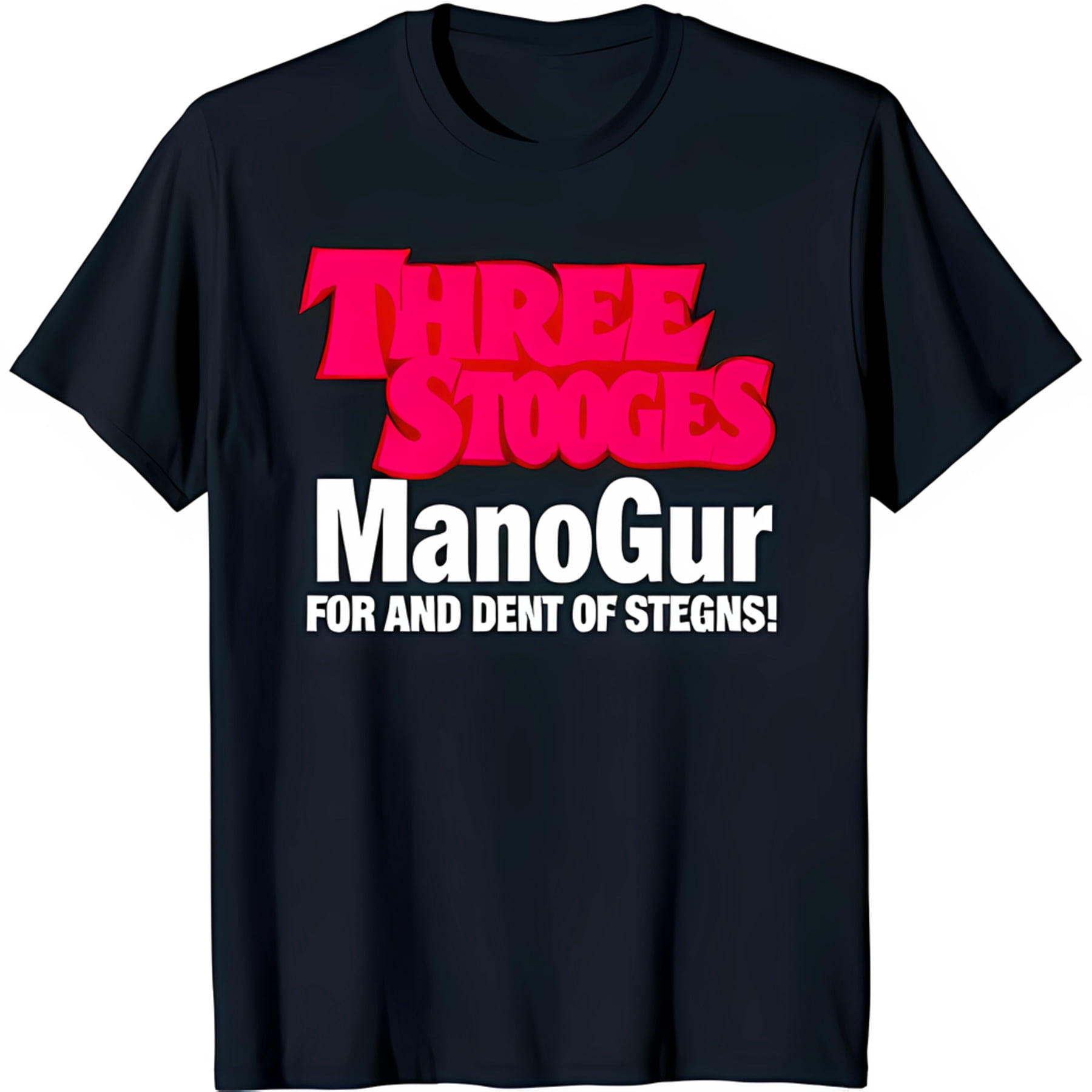 Three Stooges Black T-Shirt with Bold Red & Fun Slogan - Walmart.com
