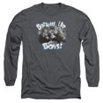 thumbnail image 1 of Three Stooges Bottoms Up Long Sleeve Adult 18/1 T-Shirt Charcoal, 1 of 1