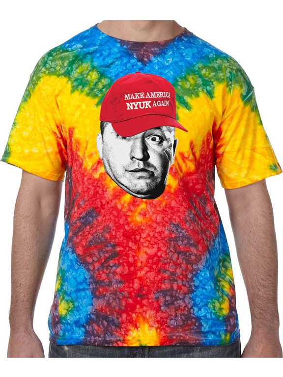 Three Stooges Curly America NYUK Tie Dye Tee Shirt - Woodstock, Extra Small Kids (2-4)