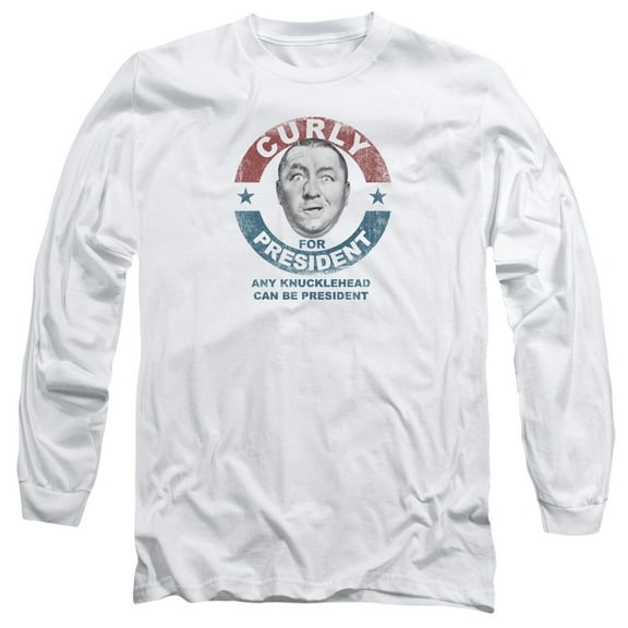 Three Stooges - Curly For President - Long Sleeve Shirt - Small
