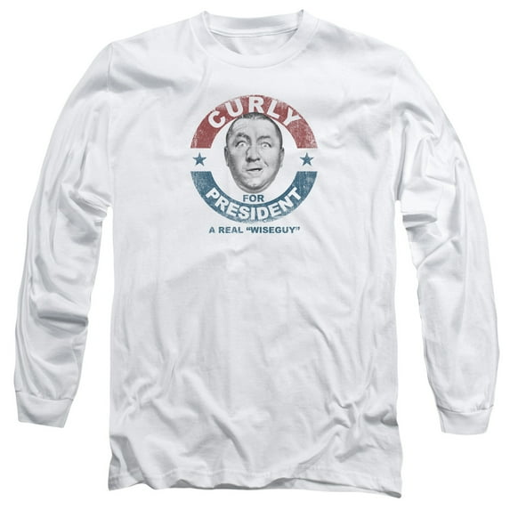 Three Stooges - Curly For President - Long Sleeve Shirt - Small