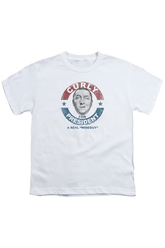 Three Stooges - Curly For President - Youth Short Sleeve Shirt - Large