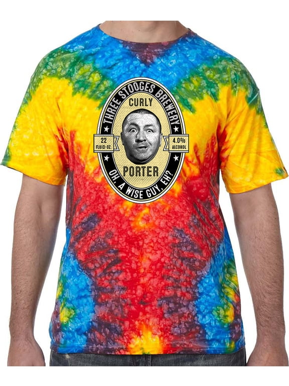 Three Stooges Curly Porter Tie Dye Tee Shirt - Woodstock, Extra Small Kids (2-4)