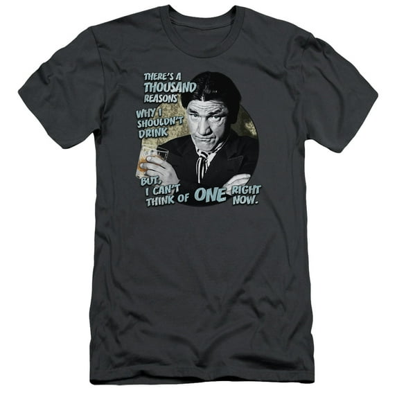 Three Stooges Drink S/S Adult 30/1 T-Shirt Charcoal